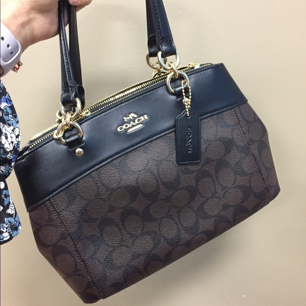 Coach Signature Coated Canvas Leather Carryall Bag
